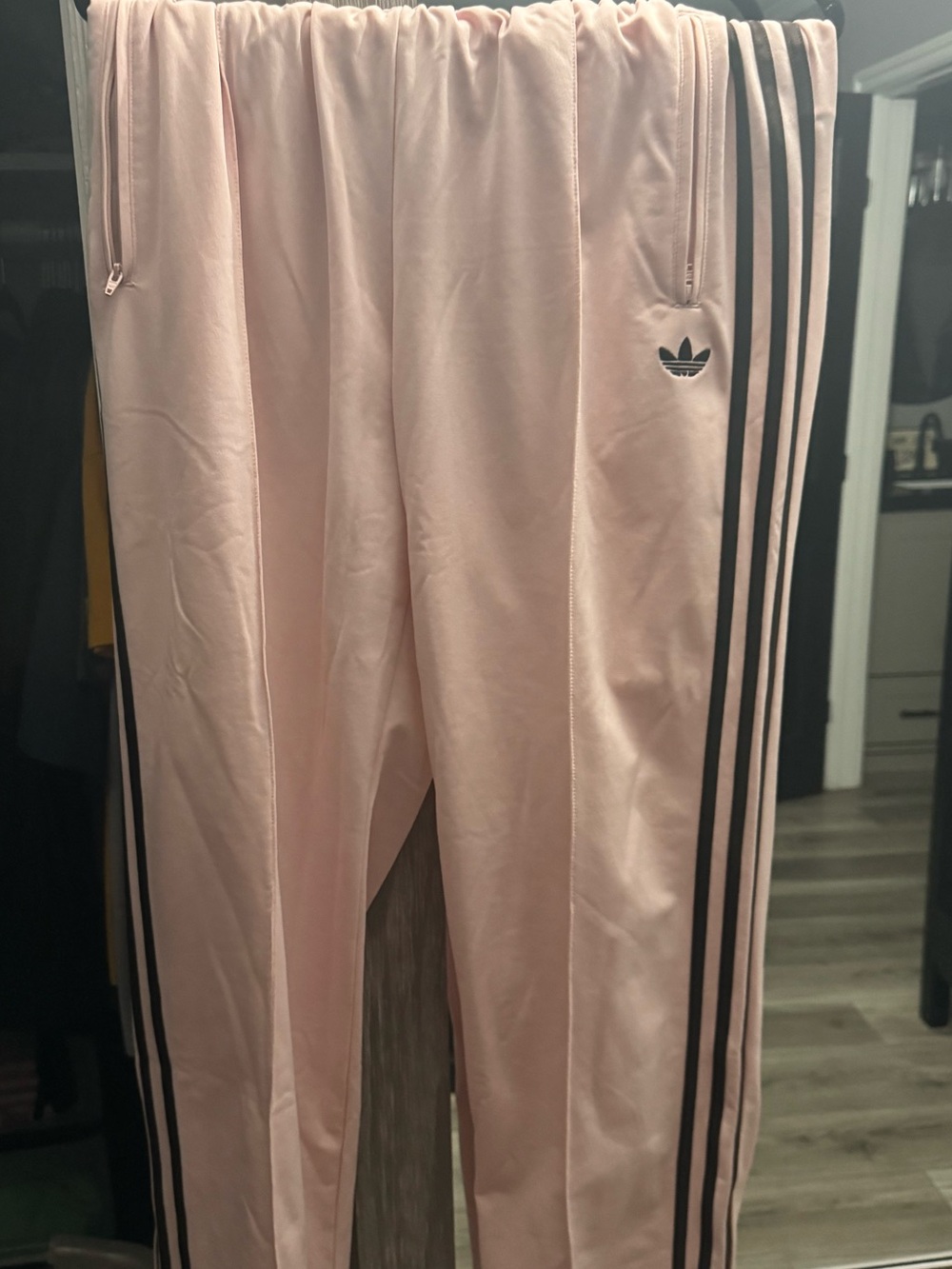 adidas Pink Track Joggers with Black 3-Stripes